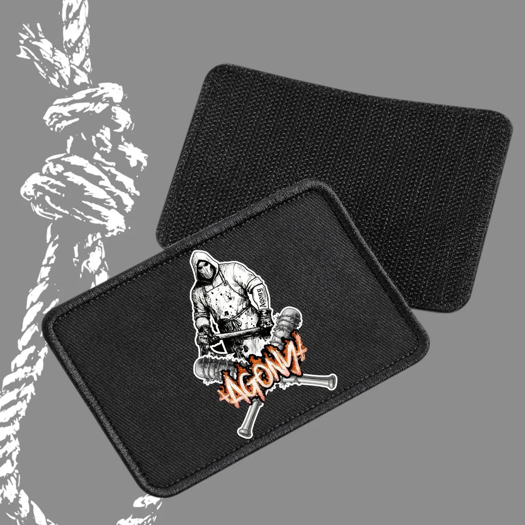Patch Agony Clothing noir avec illustration bourreau, style dark streetwear alternatif Toulouse